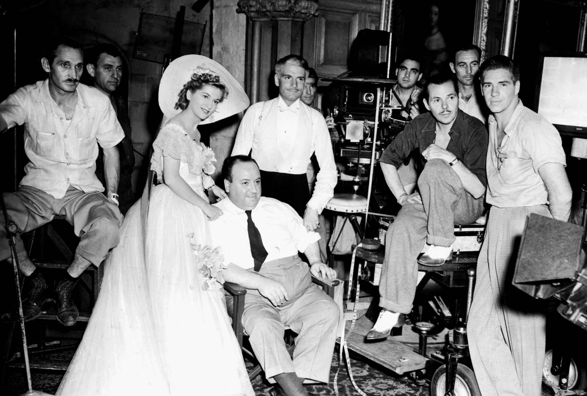 Hitchcock sur le tournage du film Rebecca en 1940