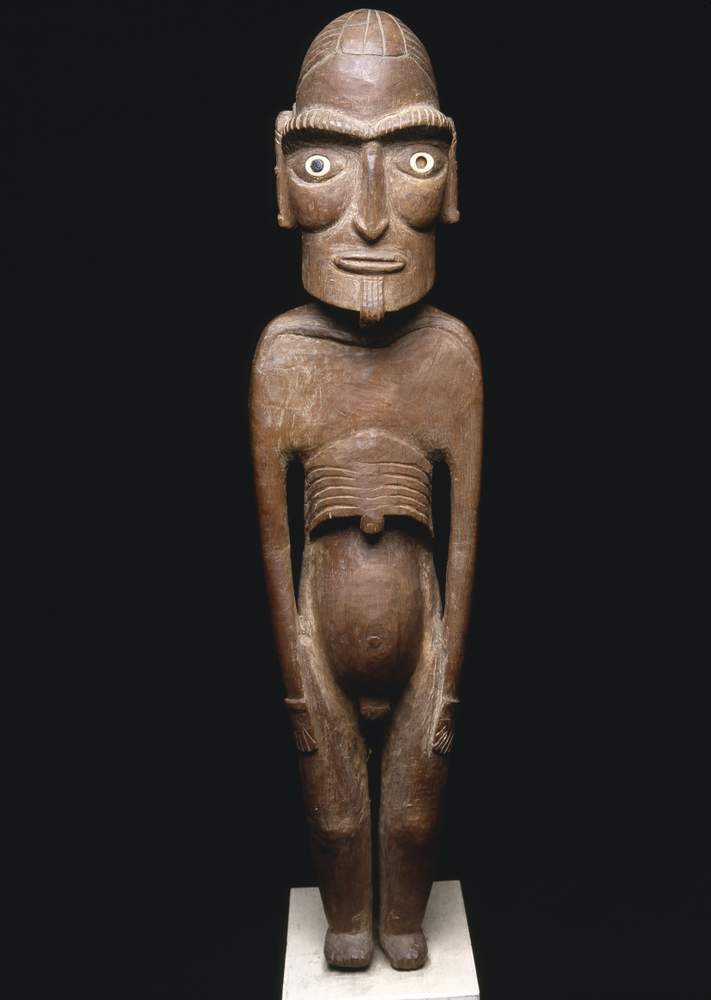 Une statuette Rapa Nui. De cette statuaire squelettique, on a déduit que les habitants de l&#39;île avaient connu la famine. © Reporters