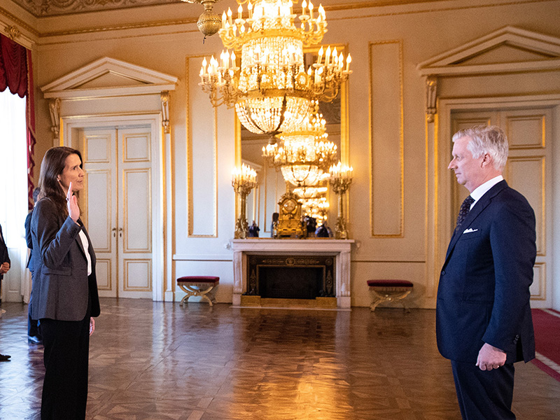 Sophie Wilmes prete serment devant le Roi
