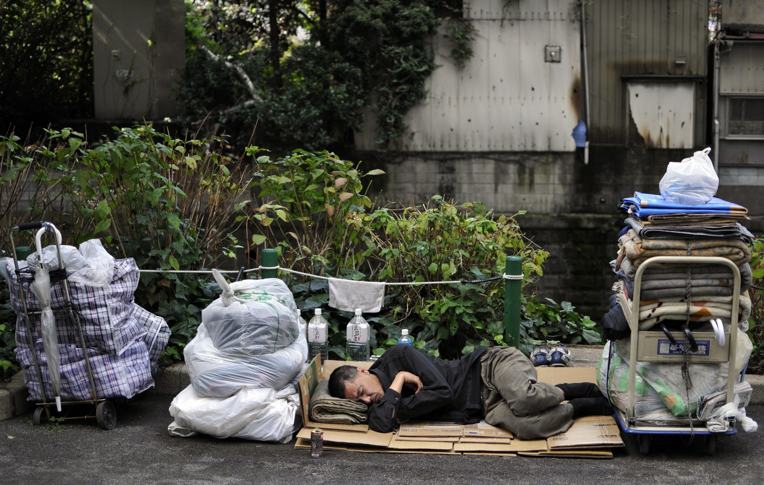 Sans-abri, à Tokyo. (Photo EPA)