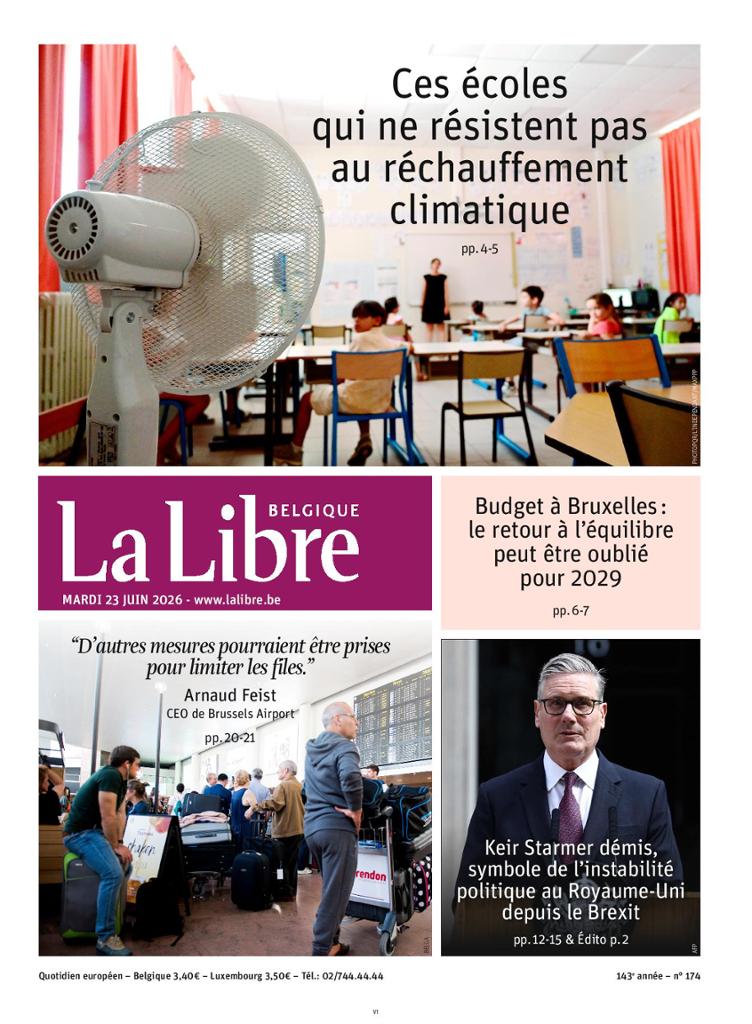 La Une de La Libre du jour